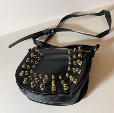 H&M Black Saddle Bag With Gold