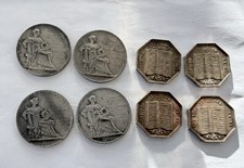LOT DE 8 JETONS ARGENT CAISSE D ÉPARGNE / CHAMBRE DES NOTAIRES