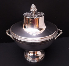 COUPE à Caviar sur Piédouche Couvert Métal Argenté PALMETTES Orfèvre NPA France