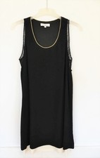 NEUVE, Robe SANDRO, noire, avec Dentelle et Soie, T 36