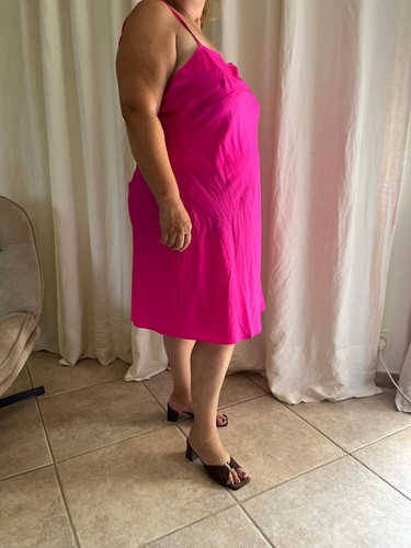 Robe rose bretelle grande - robe,