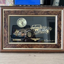Tableau Horloge JAGUAR - fait main Angleterre Worcester- Ken Broadbent rare!