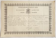 Certificat d'authenticité de