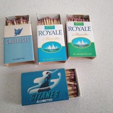 4  BOITES ALLUMETTES  VINTAGE  ROYALE GAULOISES GITANES