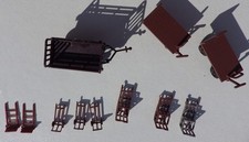 MKD 535 HO - 3 Charrettes de gare et 9 diables à bagages pour porteurs