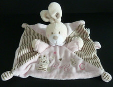 *. DOUDOU PLAT NICOTOY SIMBA LAPIN ROSE RAYE MARRON VERT ABC ATT. TETINE NEUF*