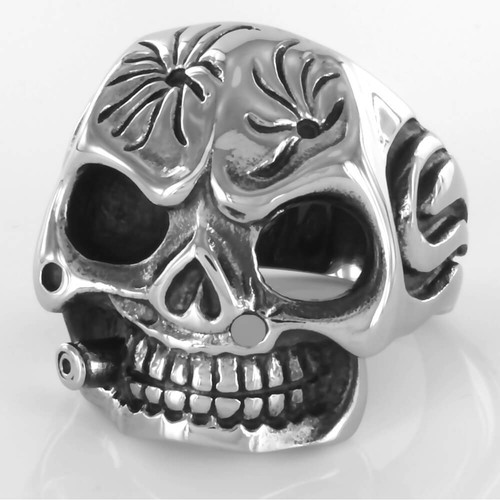 Bague acier smoking cigar big - cigar,