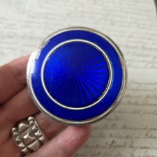 Boite Argent Massif Email Bleu XIXè Silver Enamel Box 19thC 