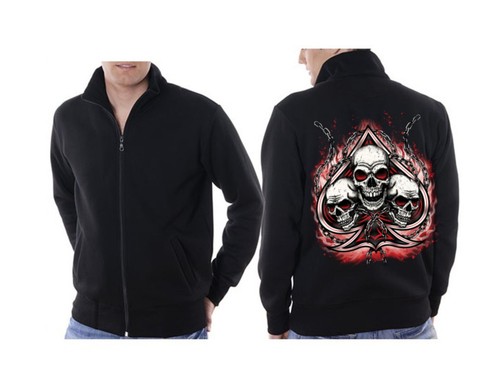 Veste sweatshirt noir tatouage - veste,