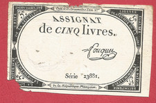 Assignat 5 livres 10 Brumaire