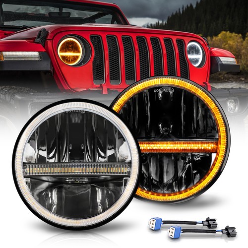 Paire led rond avec halo - paire, 7"