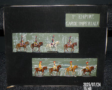 Diorama sur cadre 1er EMPIRE GARDE IMPERIALE  soldats - uniformes no casque