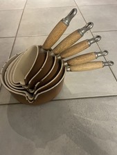 Lot de 5 casseroles vintage marron LE CREUSET en fonte émaillée