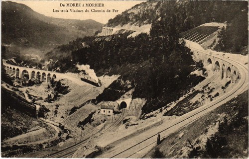 Cpa les trois - les, viaducs