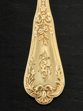 ANDRE :  Service à Entremets Desserts Argent massif Vermeil 27pcs St. Louis XVI