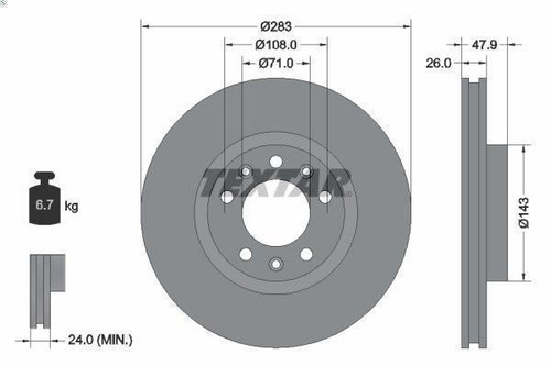 Disque frein textar - 1x,