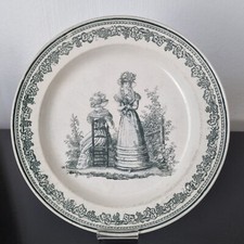 ASSIETTE CREIL 1820 Mode Feminine Fashion 1820s MONTEREAU
