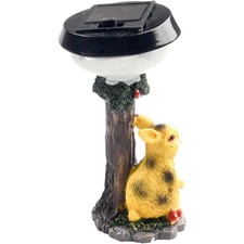 Adorable statue animalière solaire avec deux chatons et oiseau sur branche