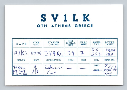 Ham radio qsl sv1lk - radio,