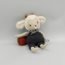 Doudou mouton blanc bleu