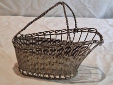 PANIER A VIN PORTE BOUTEILLE EN MÉTAL ARGENTE VINTAGE