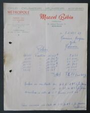 Facture CYCLES METROPOLE Bébin RENNES vélomoteur vélo bike entête illustrée 125