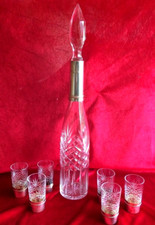 Service a liqueur en cristal taillé et argent minerve