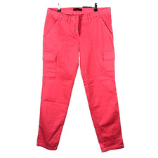 Trussardi Jeans Pantalon Cargo Femme 46 Rose Corail Droit Poches Décontracté