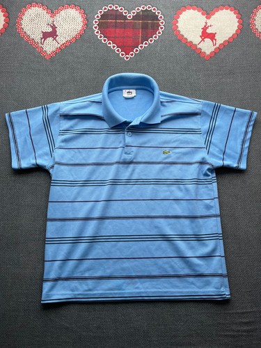 Polo lacoste rayé bleu - polo,