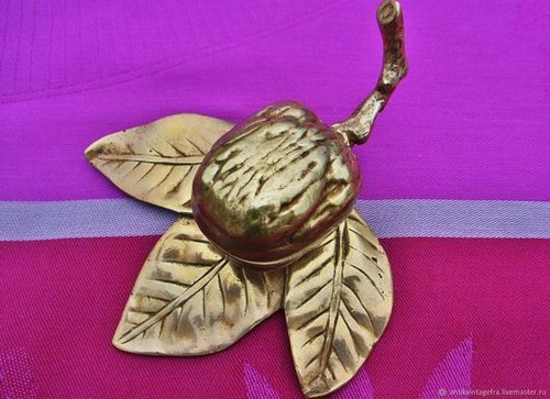 Encrier ancien noix bronze - noix, art