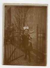 Portrait petite fille rentrée des classes Schultüte  - photo ancienne an. 1920