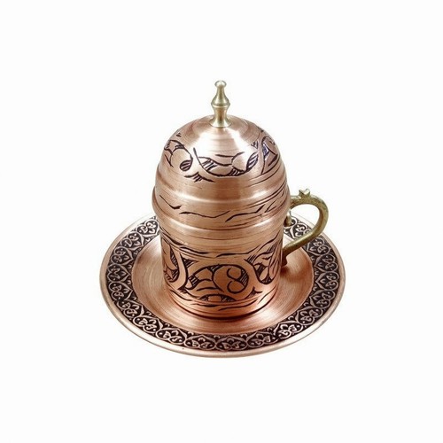 Tasse cuivre turque soucoupe - turque,