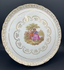 Plat porcelaine René Nigond décor Fragonard