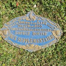 ANCIENNE PLAQUE AGRICOLE DE