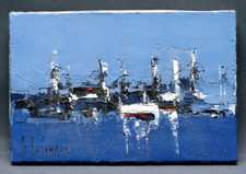 Tableau Bernard Folinais Bateaux Marine école Franc-Comtoise