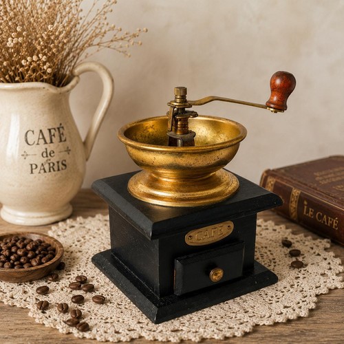 Vintage manual coffee grinder - coffee,