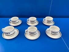 6 Tasses Anciennes De Bistrot Chocolat CHOKY Avec Soucoupes Vintage