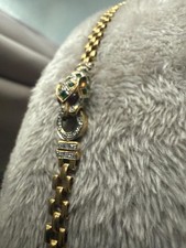 bracelet panthère or 18k et pierres précieuses 