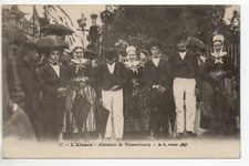 WISSEMBOURG Weissenburg Bas Rhin Alsace CPA 67 une fete groupe d'Alsaciens 