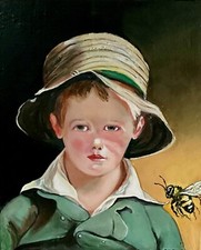 huile sur toile-jeune paysan