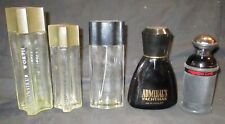 5 anciens flacons de parfum vides: Worth, Oscar de la Renta, Revillon, Admiral's