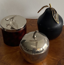 3 x Seau glaçons Pomme Poire Bakélite Noir Argenté écaille Turnwald Collection