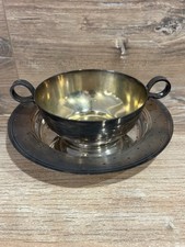 Ancienne Tasse Et Sous Tasse orfèvrerie St Medard métal argenté french art déco