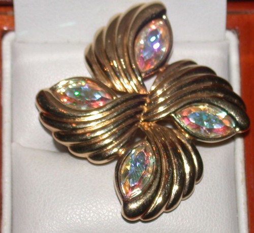 Broche croix marquise vintage - broche,