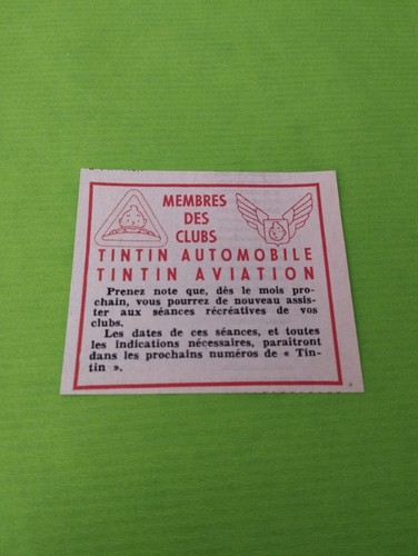 Publicite club tintin - club,
