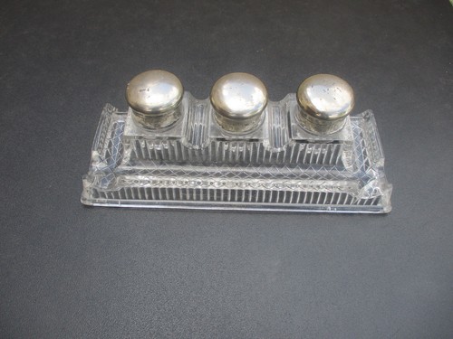 Rare triple encrier - , verre