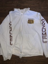 White Cozumel Mexico Light Weight Zip Up Jacket~Size XXL Fits Like Large