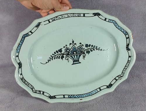 Ancien plat faïence cul noir - ancien,