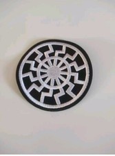 Patch Soleil Noir Écusson Viking Black Sunwheel. Patch Brodé Thermocollant 