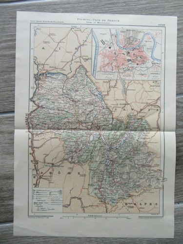 Carte couleurs 1900 isere - 1900,